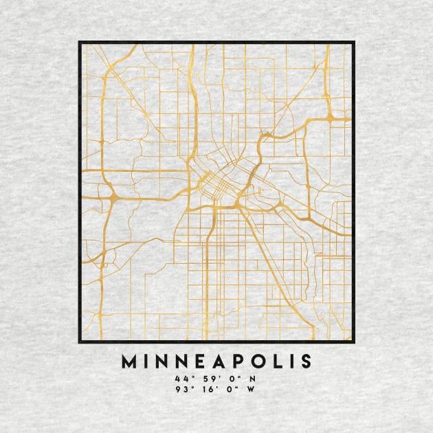 MINNEAPOLIS MINNESOTA CITY STREET MAP ART by deificusArt